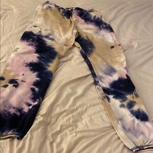 JAC PARKER Tie-Dye Sweatpants in Purple and Tan